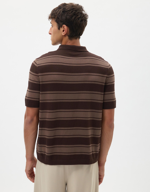 AERE - Cotton Stripe Knit Polo