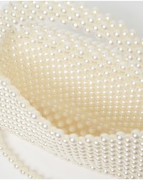 Izoa - Tiffany Pearl Handbag White