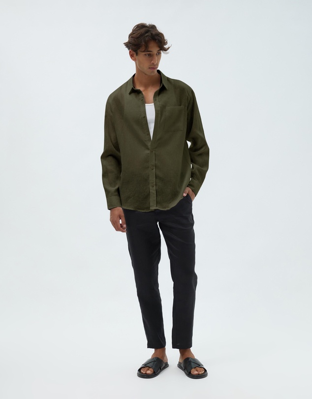AERE - Resort Linen LS Shirt