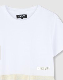 DKNY - Two-Tone Logo T-Shirt Dress - Kids-Teens