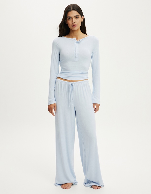 Cotton On Body - Super Soft Boat Neck Henley Long Sleeve Top