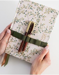 Bespoke Letterpress - 2026–2027 Weekly Financial Year Planner – White Blossoms