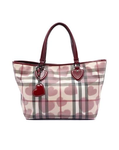 Pre-Loved by Azura Reborn - Pre-Loved House Check Coated Canvas Hearts Gracie Tote