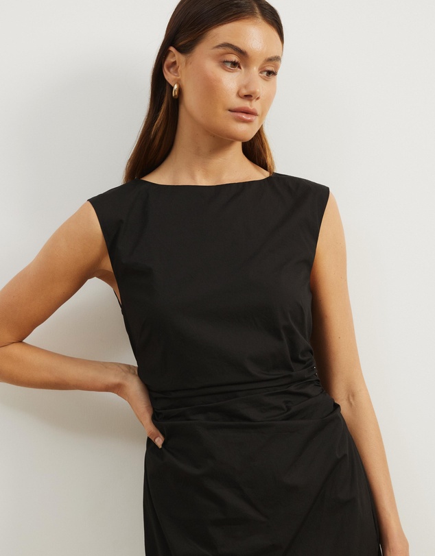 Atmos&Here - Gaia Cotton Gathered Waist Midi Dress