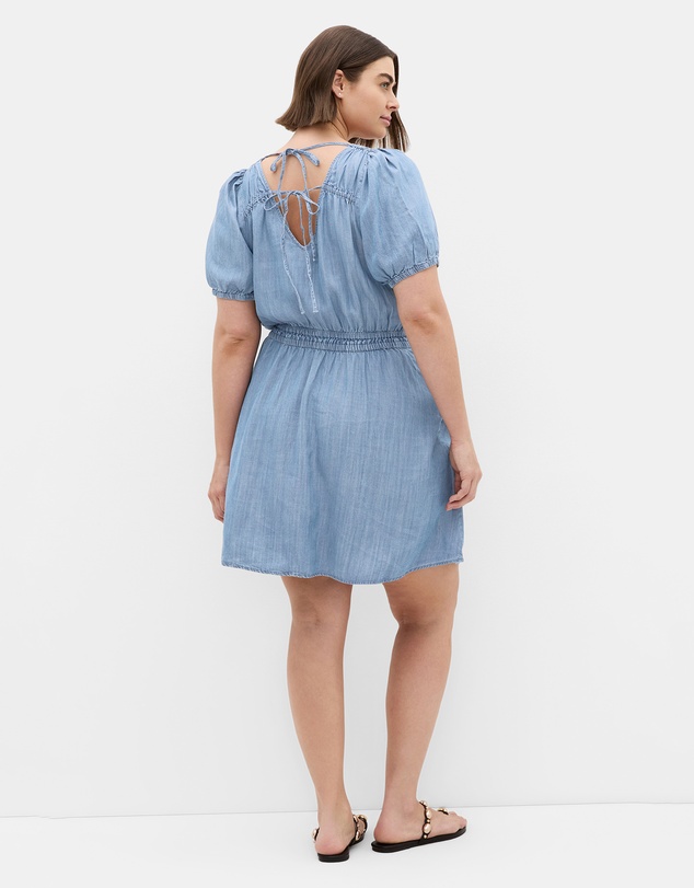 City Chic - Plus size Emma Denim Mini Dress - mid wash