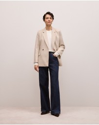 Trenery - Italian Wool Blend Flecked Blazer in Oat Marle