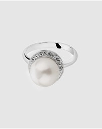 Elli Jewelry - Ring Shell Pearl Crystal 925 Sterling Silver