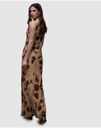 TOPSHOP - Built Up Double Layered Cowl Neck Maxi Dress