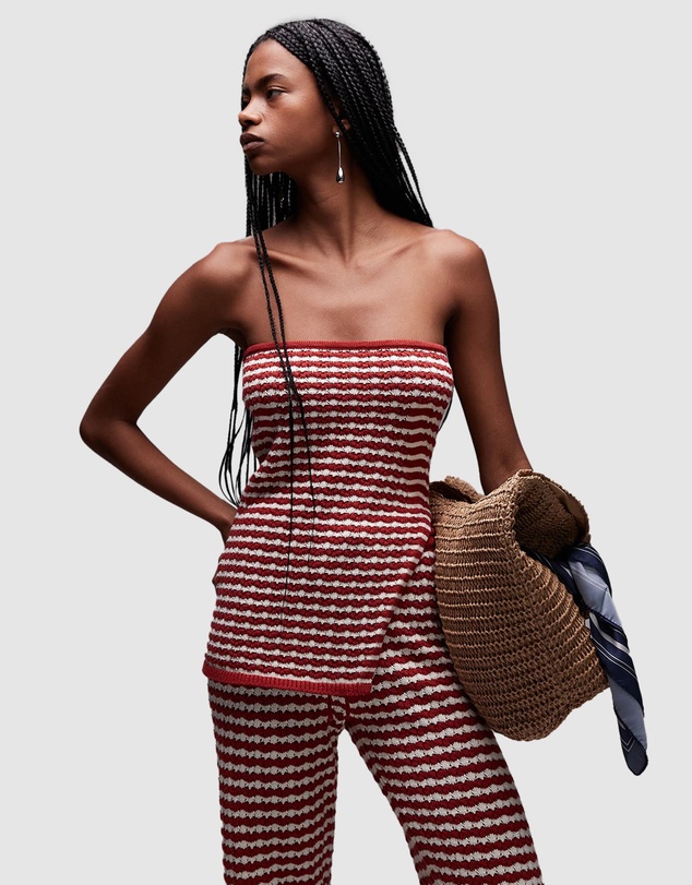 TOPSHOP - Knitted Stripe Bandeau Co-ord