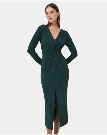 Forcast - Giada Twist Knit Glitter Dress