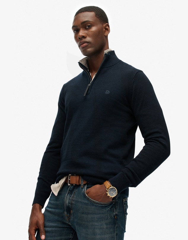 Superdry - Slim Fit Essentials Cotton Half Zip