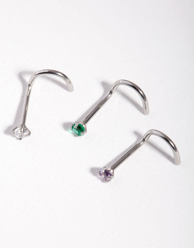 Lovisa - Surgical Steel Classic Gem Nose Stud Pack