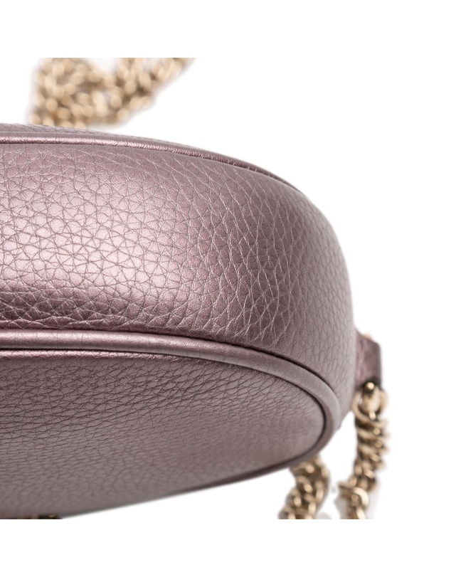 Pre-Loved by Azura Reborn - Pre-Loved Mini Metallic Pebbled Calfskin Soho Chain Crossbody