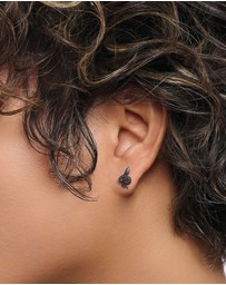 THOMAS SABO - Snake small ear studs with black zirconia