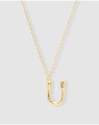 Wanderlust + Co - Alphabet Bubble Pendant Necklace - Letter U