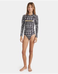 Billabong - Girls 8 to 16 Lost On You Long Sleeve Bodysuit Rash Vest