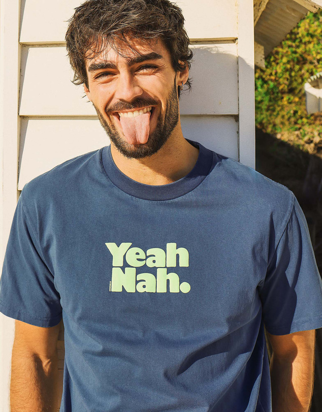 Skwosh - Yeah Nah Men's Slang Tee in Navy