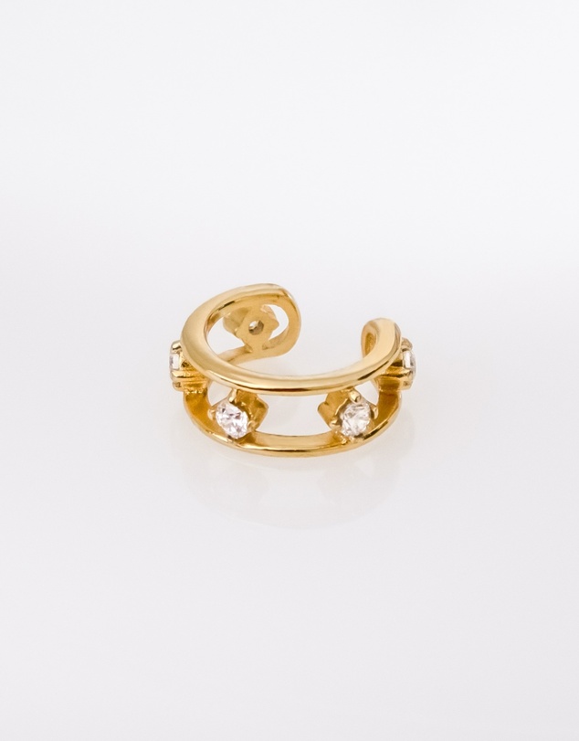 Wanderlust + Co - Pave Gold 9mm Ear Cuff