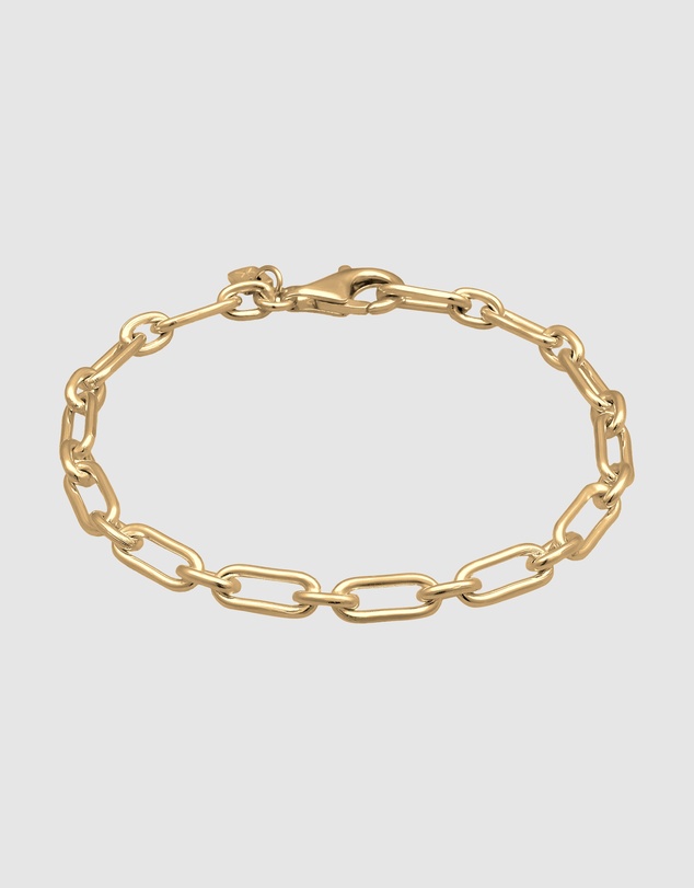 Kuzzoi - ICONIC EXCLUSIVE - Classic Oval Link Chain Bracelet in Gold-Plated 925 Sterling Silver