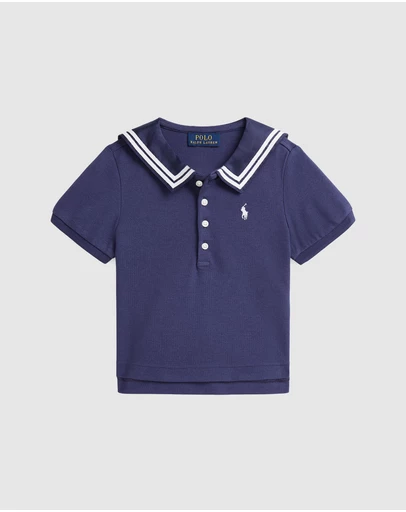 Polo Ralph Lauren - Stretch Mesh Sailor Polo Shirt - ICONIC EXCLUSIVE - Kids