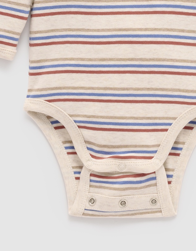 Purebaby - Striped Bodysuit -Kids-Babies