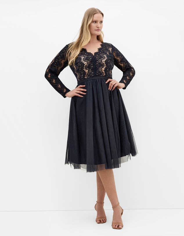 City Chic - Plus sizeRare Beauty Midi Dress - navy
