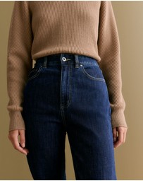 Trenery - High Rise Straight Leg Jean in Washed Indigo