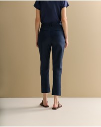 Trenery - Stretch Cotton Twill Capri Pant in Navy