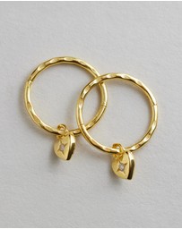 SAINT VALENTINE - Mini Heart Hoops - Gold