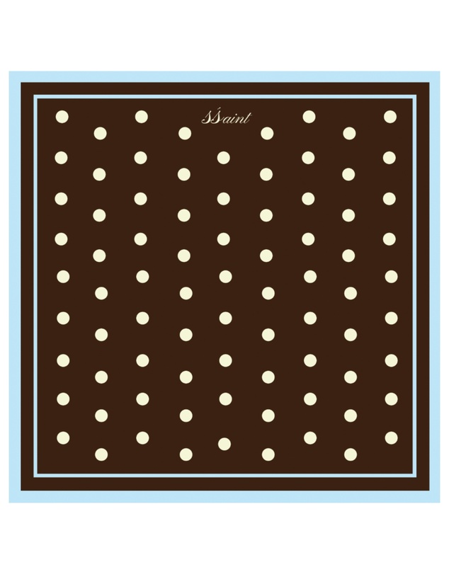 SSAINT - Polka Dot Head Scarf Brown & Blue