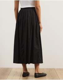 Atmos&Here - Cleo Cotton Button Midi Skirt