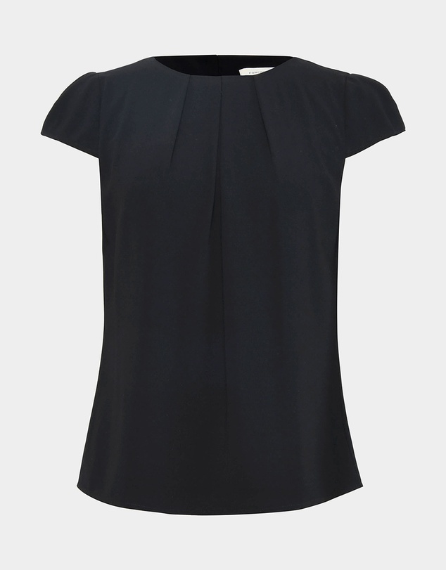 Forcast - Tamera Pleated Round Neck Top