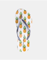 Vionic - Noosa Print Toe Post Sandal - Silver Pineapple