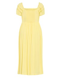 City Chic - Abbie Lace Trim Maxi Dress - lemon