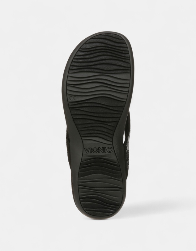 Vionic - Dillon Shine Toe Post Sandal - Black