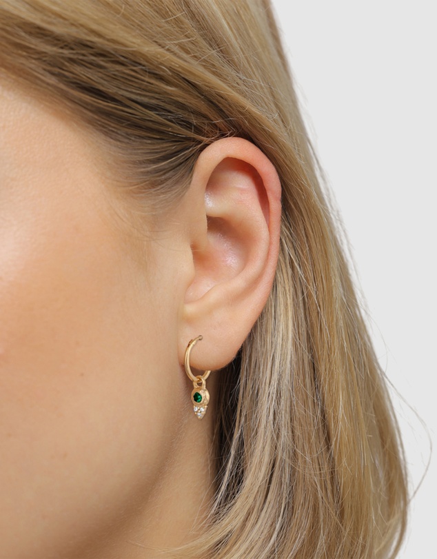 Elli Jewelry - Zirconia Circle Hoop Earrings in Gold-Plated 925 Silver