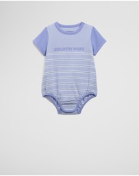 Country Road - Organically Grown Cotton Stripe Logo T-shirt Bodysuit