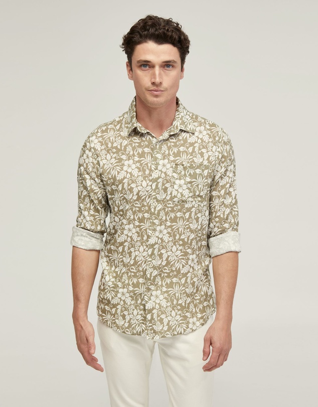 Oxford - Holloway Linen Blend Printed Shirt