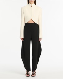 Carla Zampatti - Ivory Crepe Crop Jacket