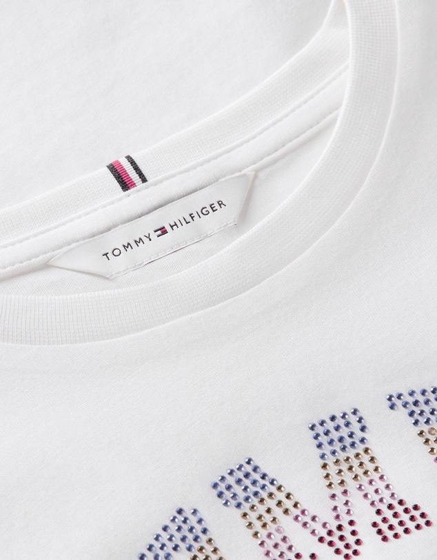 Tommy Hilfiger - Rhinestone Logo Relaxed T-Shirt - Kids-Teens