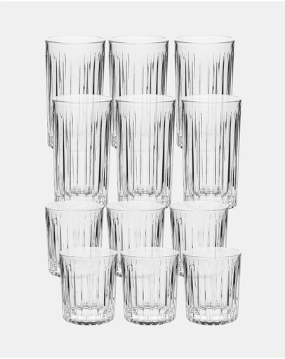 HOTTIE - Jonnie Linear 12-Piece Glass Set