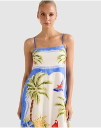 Forever New - Bianca Printed Linen Midi Dress