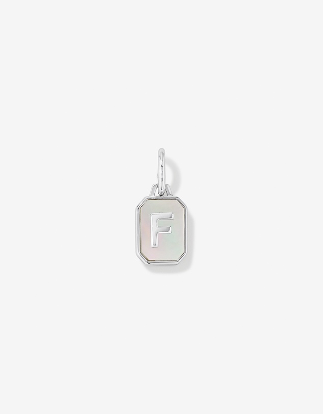 Michael Hill - Letter F Mother of Pearl Initial Pendant in Sterling Silver