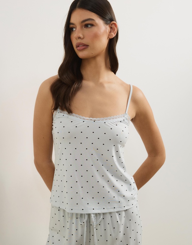 Atmos&Here - Print Pointelle Cami and Pants Pyjama Set