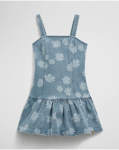 Country Road - Teen Sleeveless Denim Print Dress