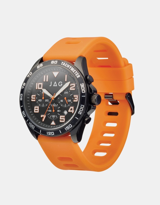 Jag - Beachport Mens Black Dial 46mm Orange Watch