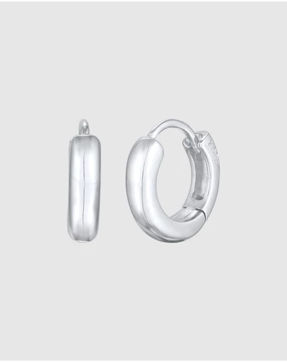 Elli Jewelry - Modern Hoop Earrings in 925 Silver