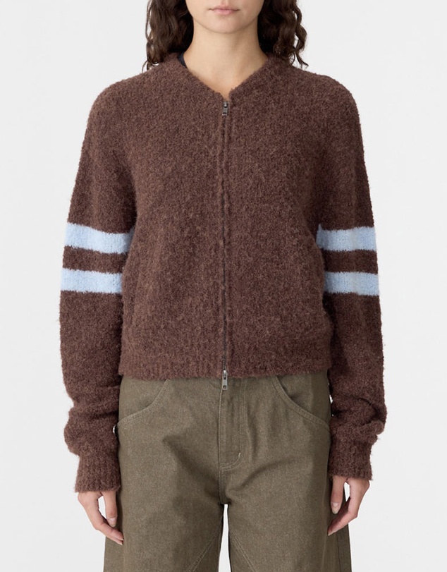 Bassike - Wool Alpaca Zip Up Knit Jumper