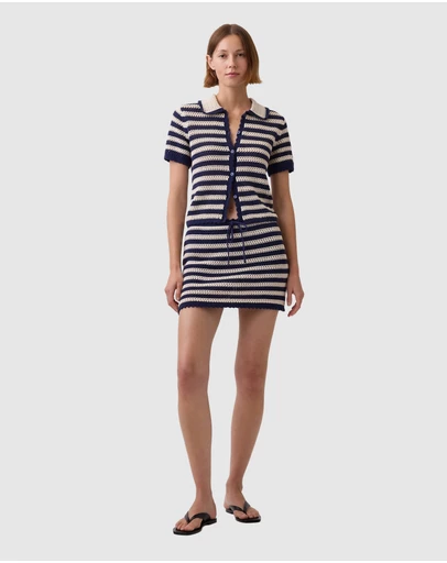 GAP - Stripe Crochet Mini Skort