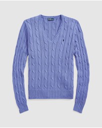Polo Ralph Lauren - Cable-Knit Cotton V-Neck Sweater